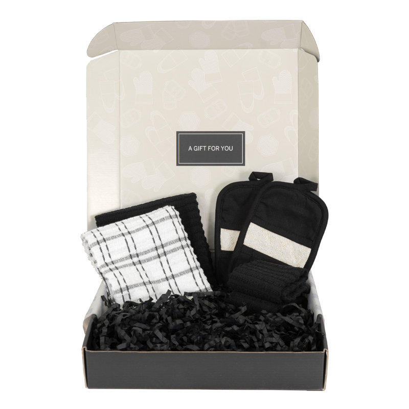 Royale Jewel Collection, Kitchen Linens Gift Set, Black