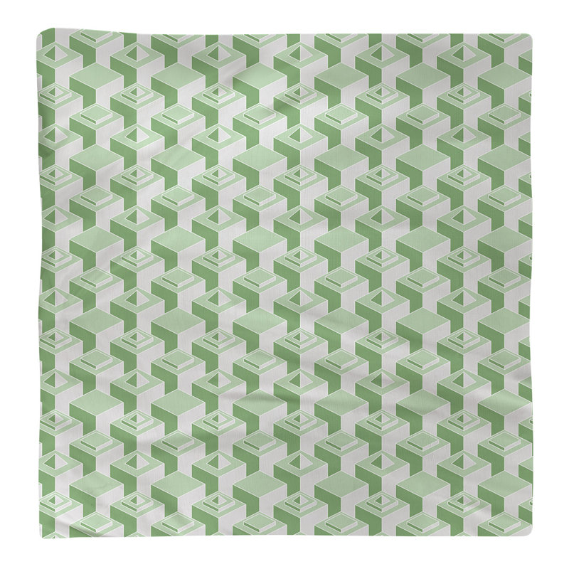 Serviette de table en coton à motif de gratte-ciels à deux couleurs, H 0,1 po x l 10 po x P 10 po, Vert, Croisé en coton