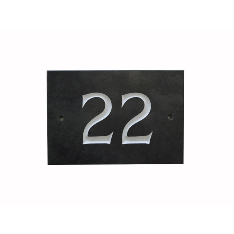 Odacia 10cm H Stone House Number, Black, 22