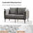 Stringfield 57"W Modern Faux Leather-trimmed Fabric Loveseat-1340027673