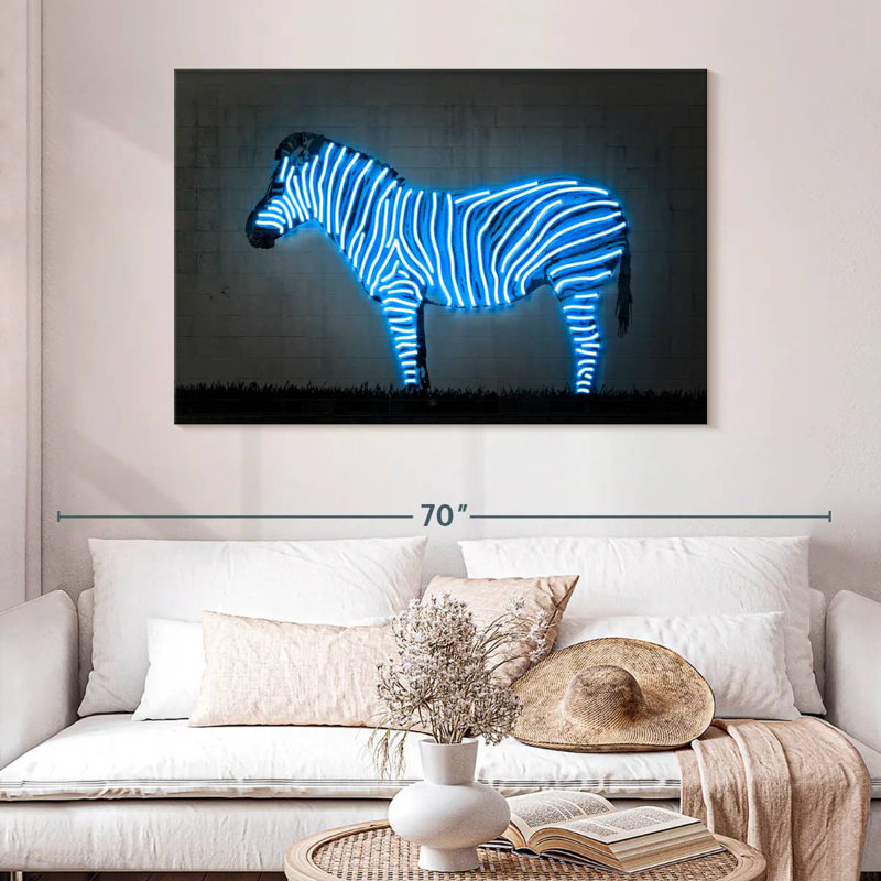 Brampt Glowing Zebra, 32" H x 48" W