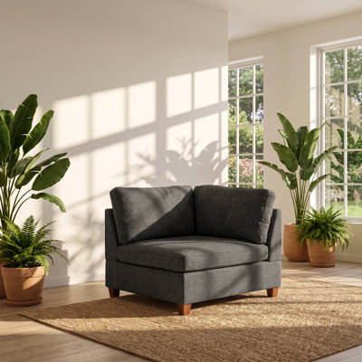 Kanepe 37 po L x 37 po P x 35 po H, coin modulaire contemporain en chenille