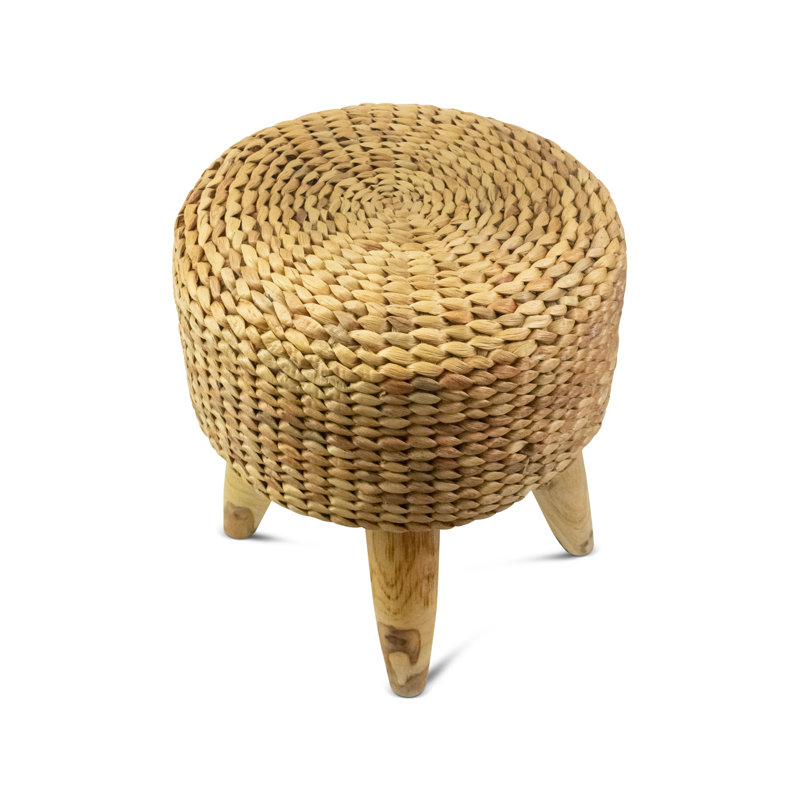 Table de bout 18 po ronde en jacinthe d'eau tissée à la main