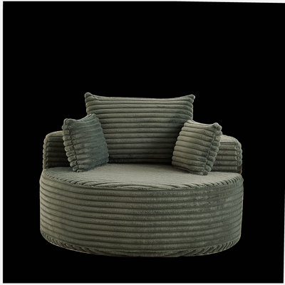 Canapé simple en velours côtelé de 50 po d'épaisseur, aucun assemblage requis, fauteuil-lit moderne moelleux pour le salon, la chambre à coucher, le salon et la salle de projection (pas une chaise pivotante)