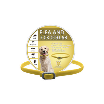 Silicone Flea Repellent Dog Collar, 25.59 inches, Yellow