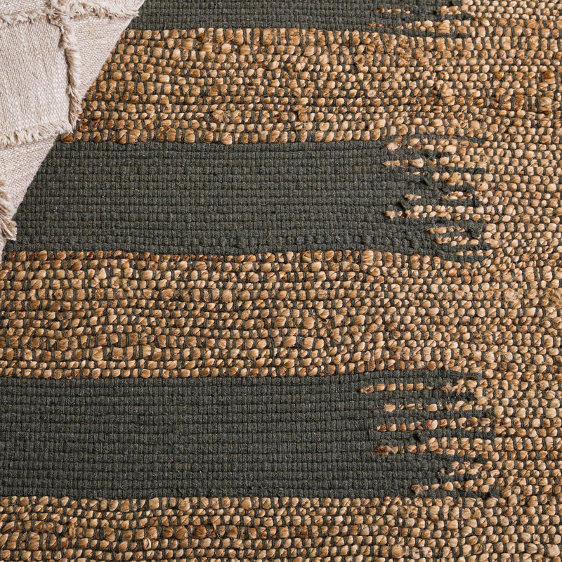 Natural Fiber 124 Hand Woven 70% Jute; 30% Cotton Abstract Rug, Runner 2' x 9'
