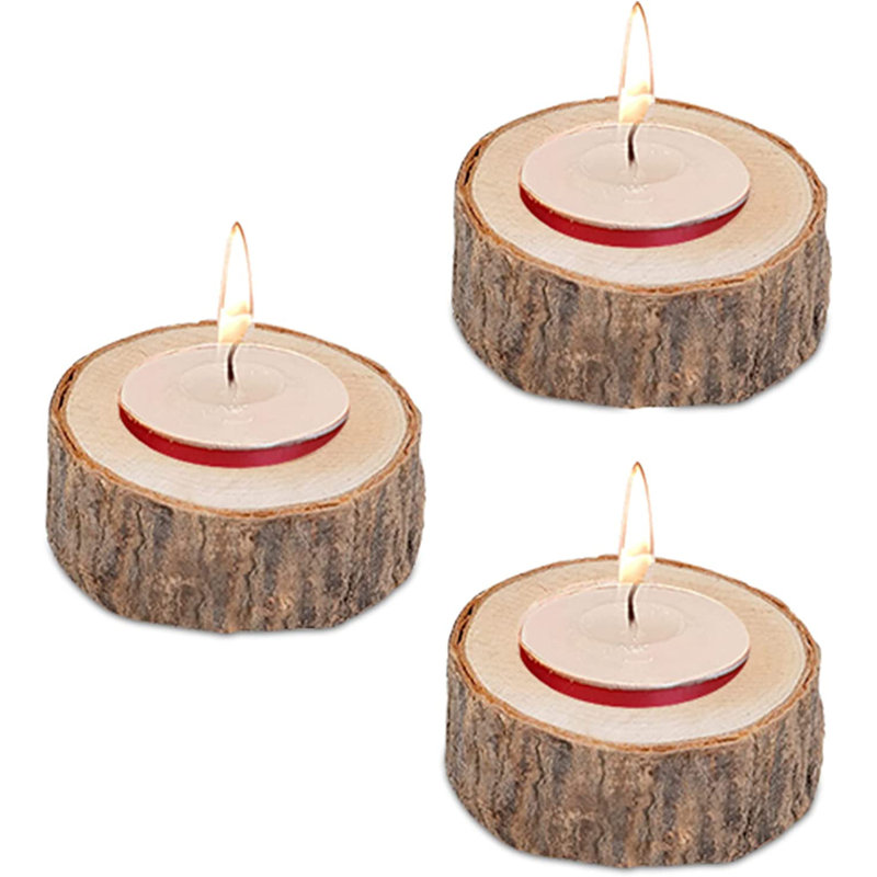 Bougeoirs en bois pour bougeoirs, Petit, Oui
