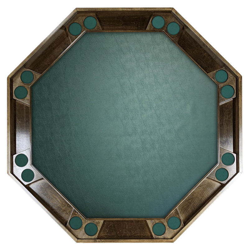Table de poker Classic, Vinyle vert forêt, Bois de charpente, L 57 po x P 57 po x H 29,5 po