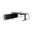 94.49"Black L-shape Solid Wood High-Low Adjustment Executive Desk with Left Cabinet-1423746074-1423746079