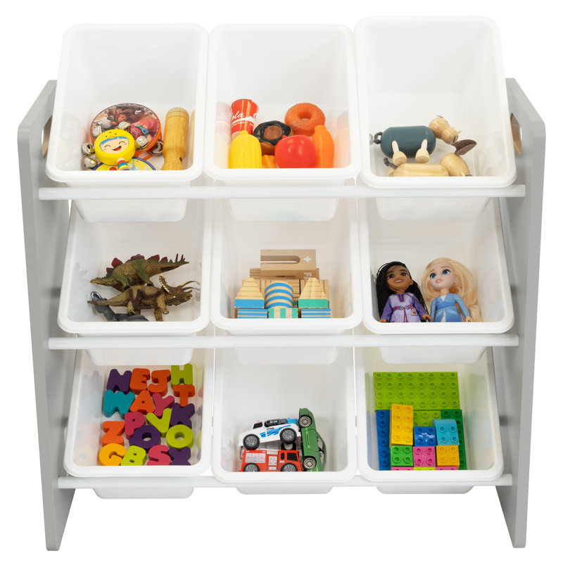 Organisateur de jouets pour enfants Nael, Gris / blanc
