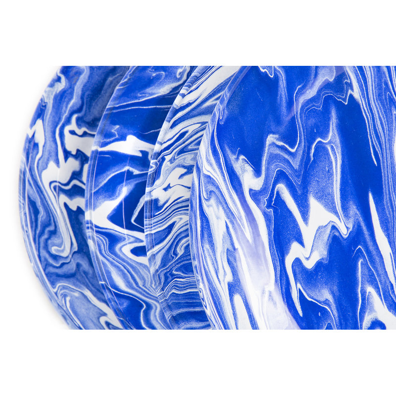 Hand Painted Enamel Ottomar 7" Plate, Blue