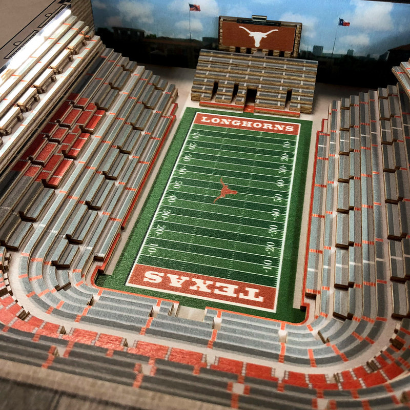 Texas Longhorns 3D Stadium Lighted End Table with Storage