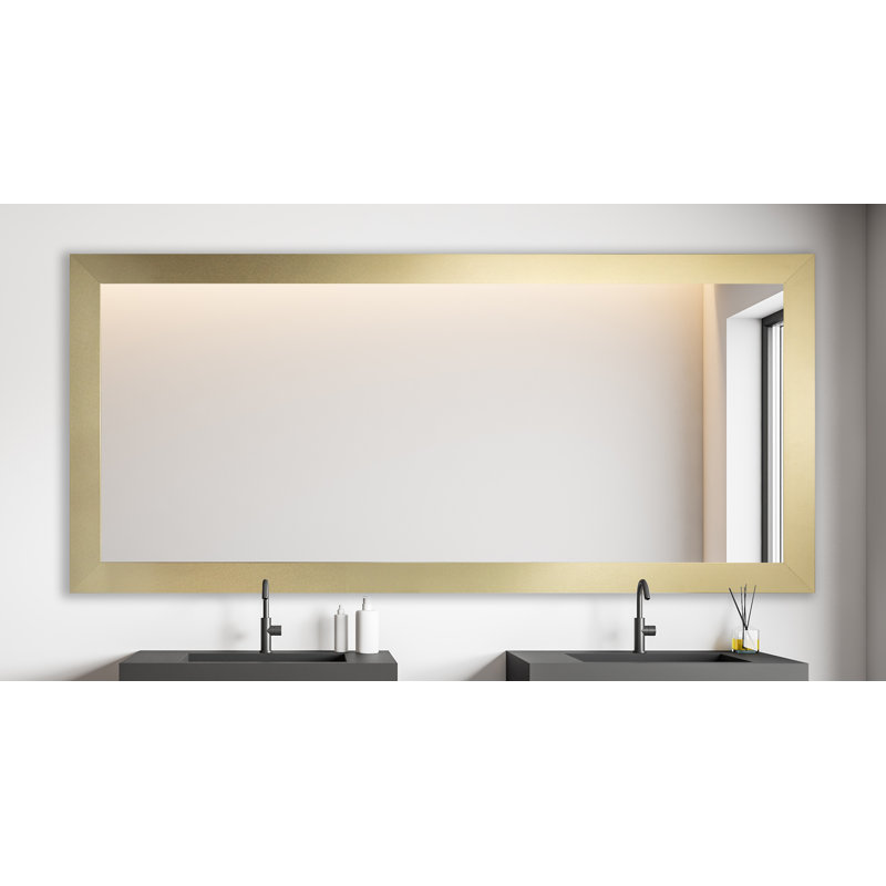 Lunt Engineered Wood Flat Wall Mirror, Gold, 39" x 75"