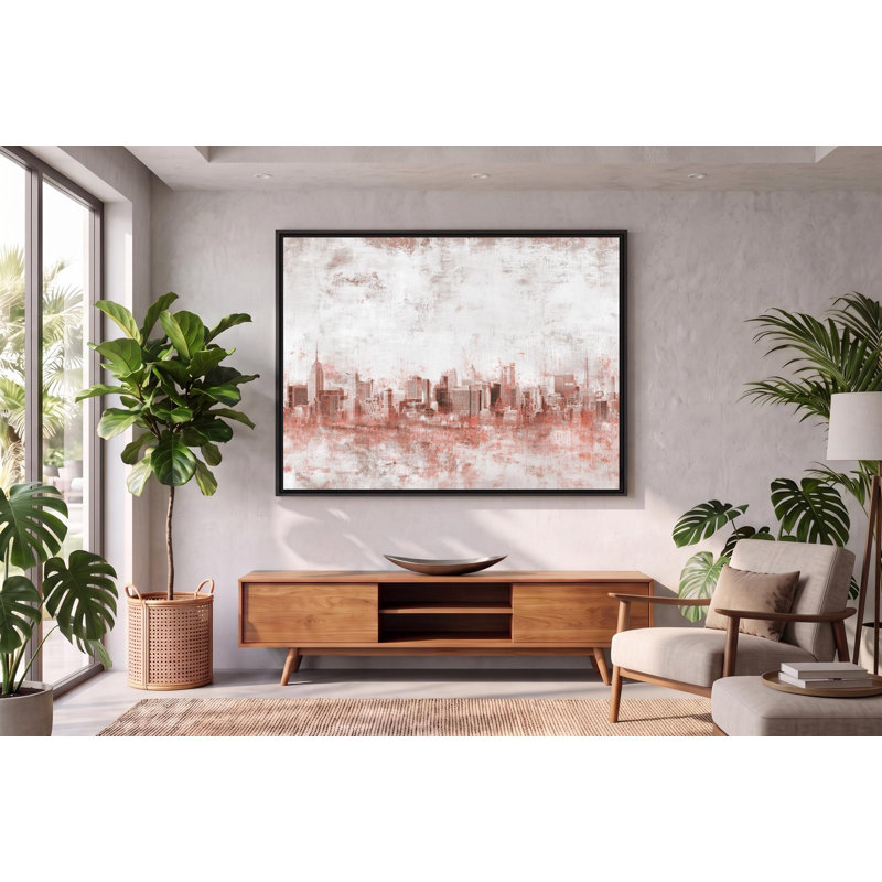 Skyline in Red, 26" H x 20" W
