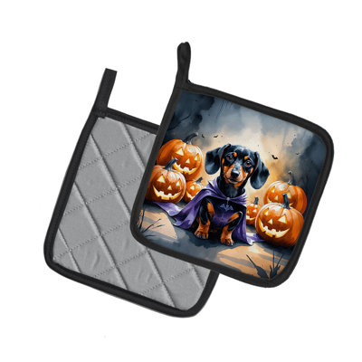 Paire de porte-pots d'Halloween teckel teckel