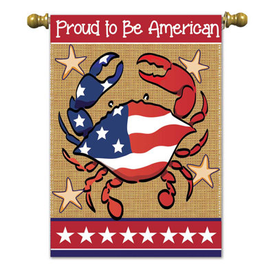 Flag Proud To Be American Crab 13x18