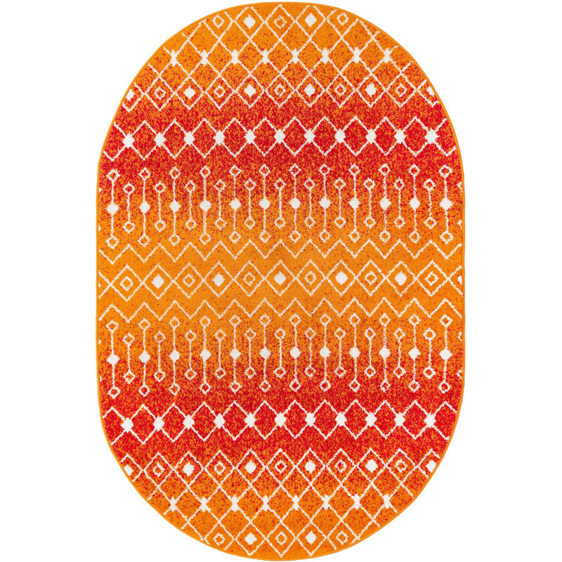 Abstract Indoor Rug, Oval 5'3" x 8'