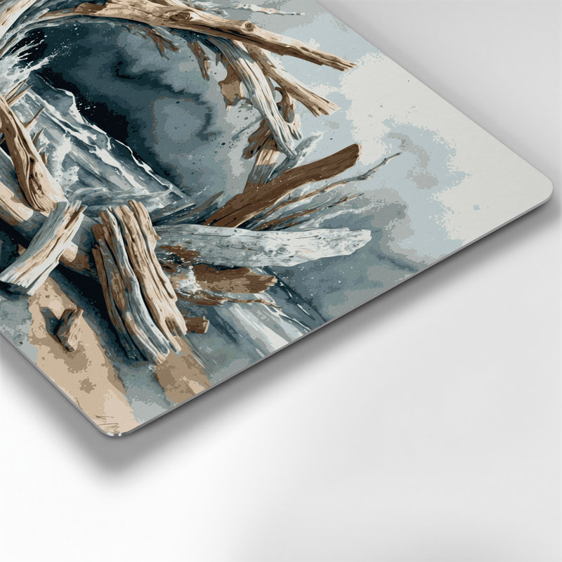 «Coastal Driftwood Arrangement», art mural en métal gris, 20" H x 24" W
