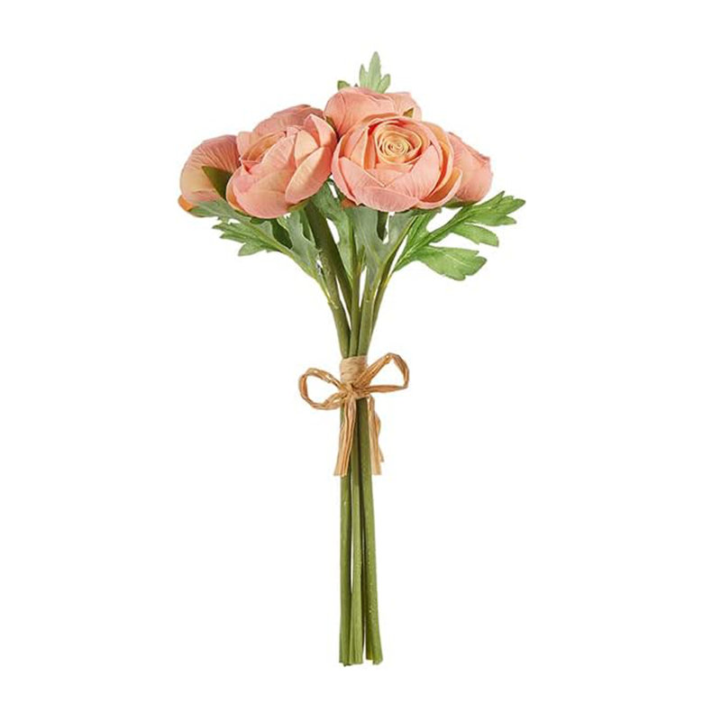 11" Real Touch Ranunculus Bundle (2 Colors), Dark Pink