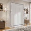 Grand lit escamotable rotatif avec supports de rangement cachés, lit mural multifonctionnel peu encombrant pour le bureau à domicile et les petites pièces, blanc-374413107