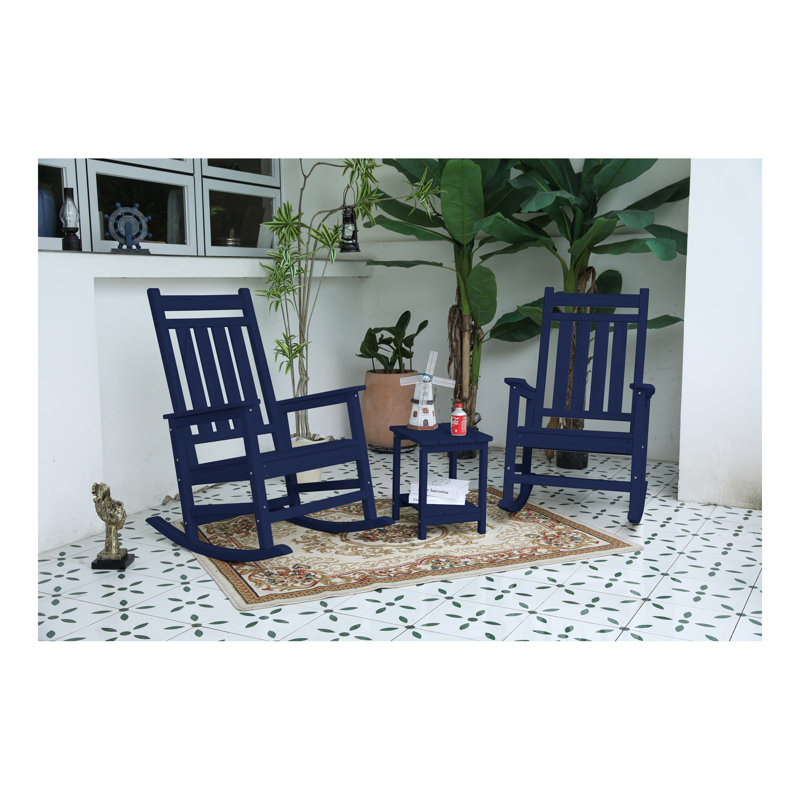 Winston Porter All Weather Rocking Chair Set with Side Table,
