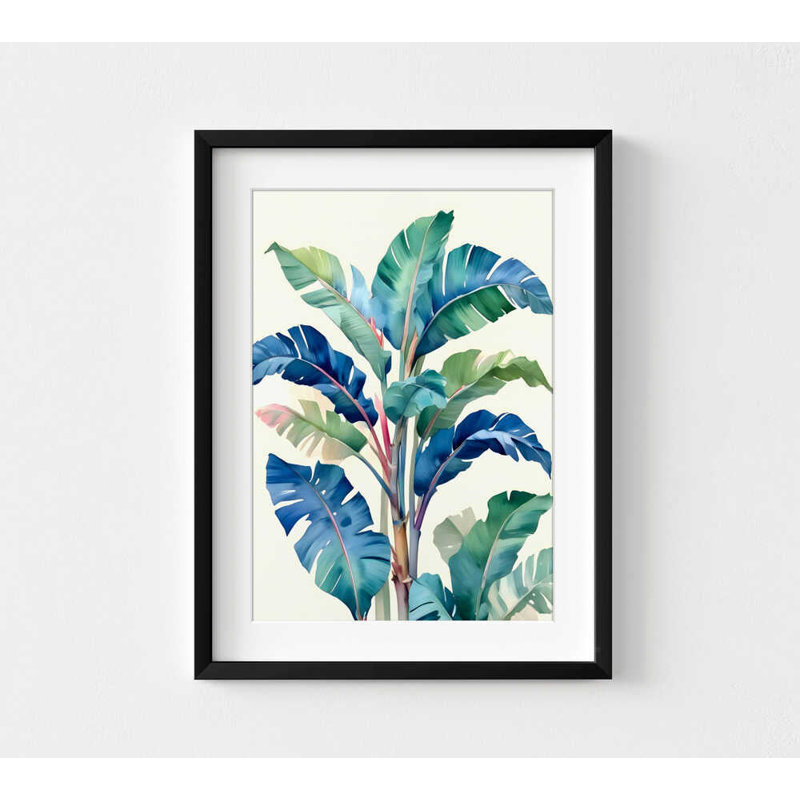 Art mural feuille de bananier tropical: encadré ou imprimé, plusieurs tailles