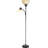Kamer 71'' Black Torchiere Floor Lamp with Outlet