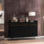 Buffet de style Mid-Century 54 po avec 4 tablettes noires Bradley-595740954