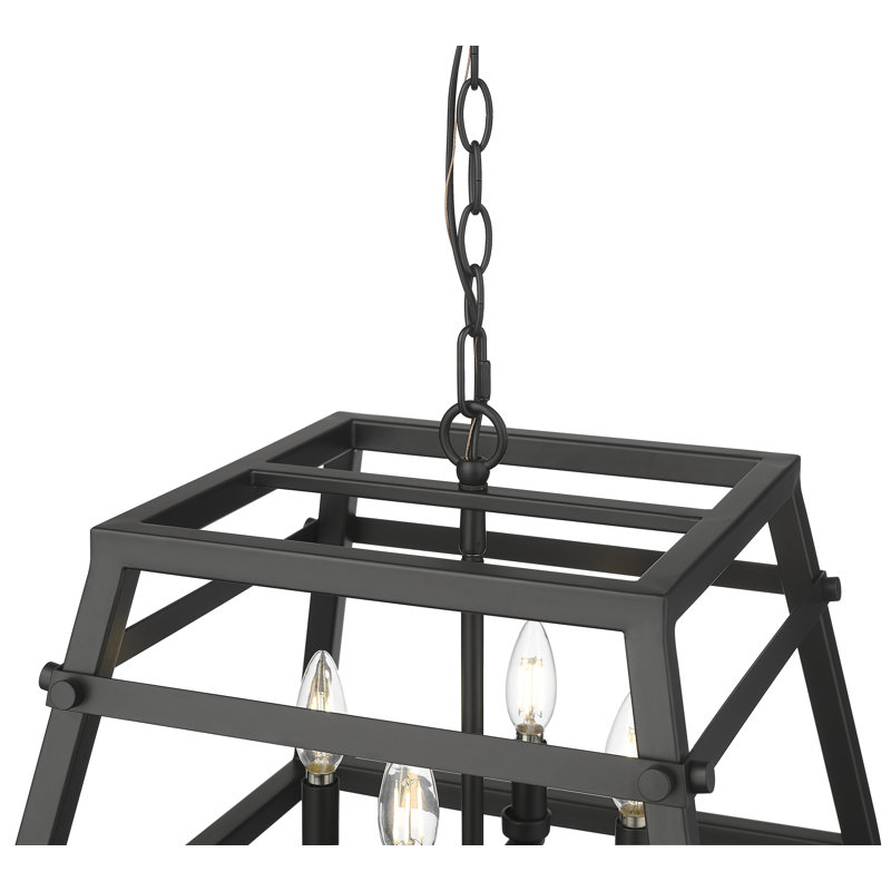 Tellsa 4-Light Pendant - Matte Black, 13" H x 16" W x 16" D