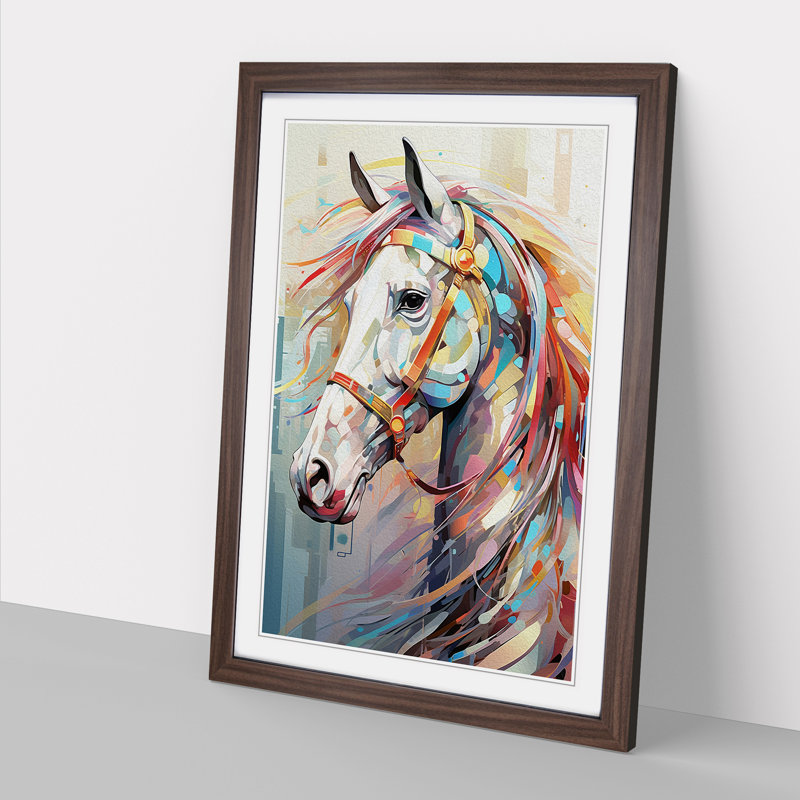 Horse Futurism No.2 - Single Picture Frame Print on Wood
