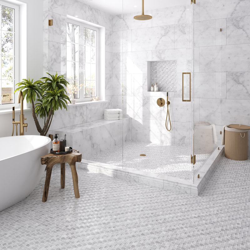 4 x 12 Bianco Carrara Marble Tile