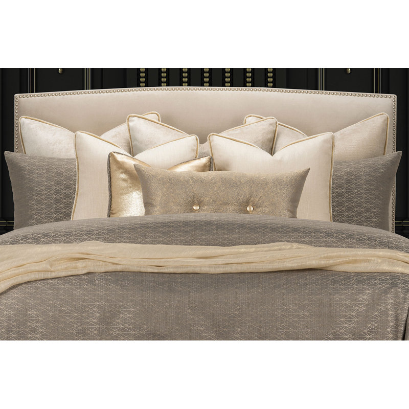Star Attraction Cotton Blend Duvet Cover & Insert Set, Nickel, Cal King Duvet Cover + 5 Shams + 4 Throw Pillow