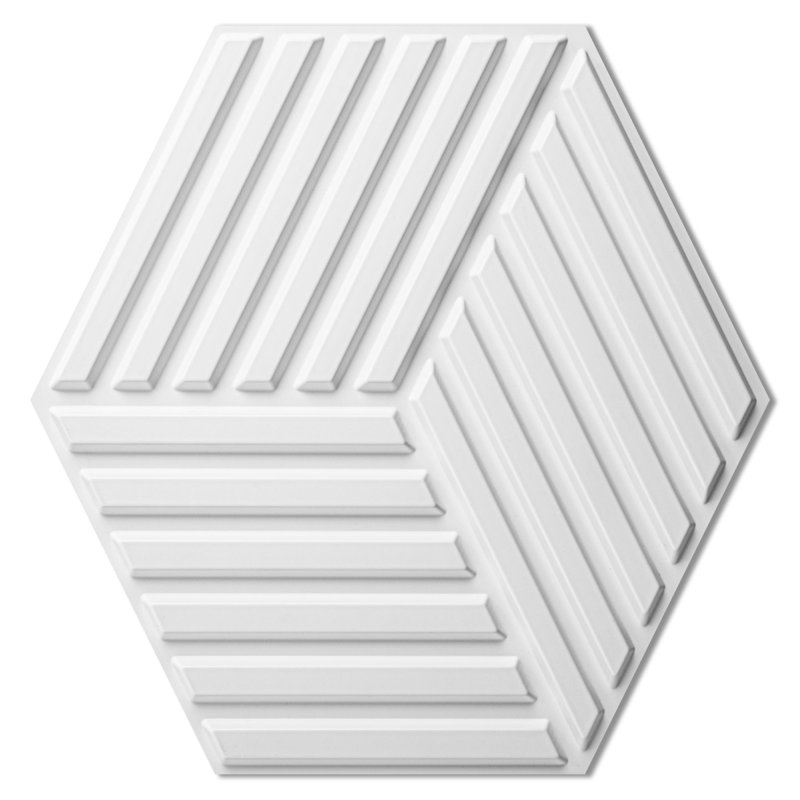Panneau mural 3D 11,9 po x 11,9 po, panneau mural en PVC blanc pour la décoration intérieure (paquet de 33), Blanc