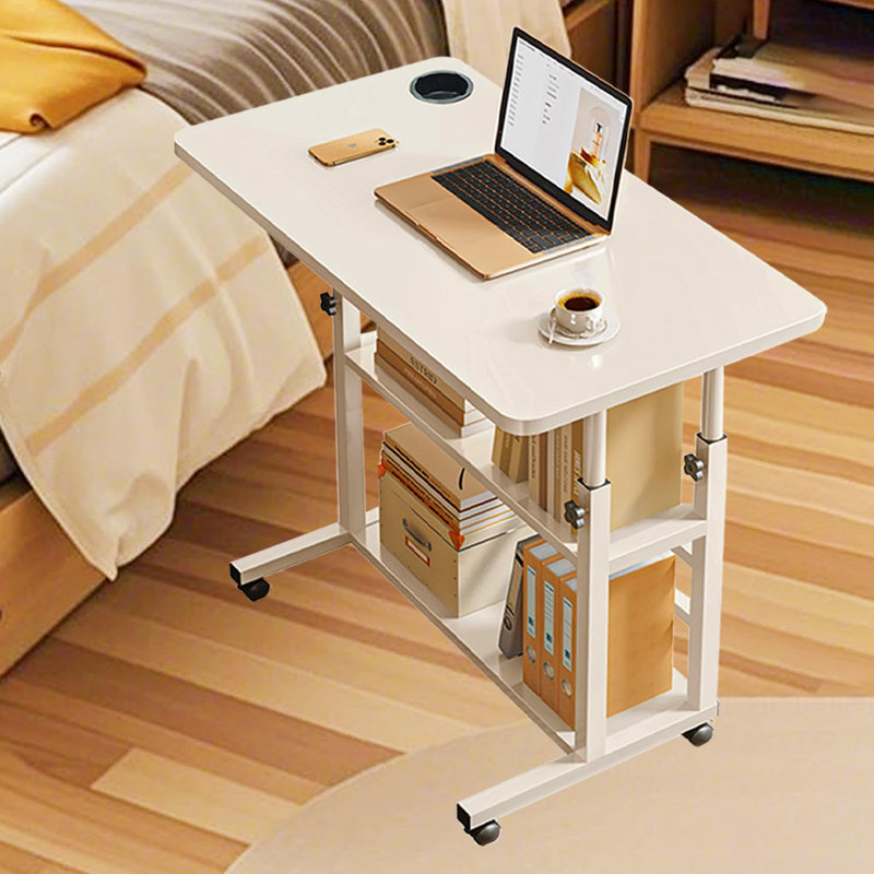 Desk Adjustable Height,Small Computer Desk For Small Spaces,Study Student Writing Table For Bedroom, Beige