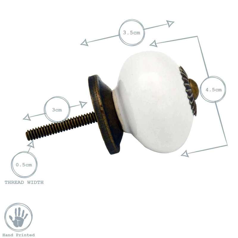 Nicola Spring - Round Ceramic Cabinet Knob - Black Bud