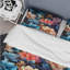 Ensemble de housse de couette multicolore à motif floral de luxe irisé I-382214023