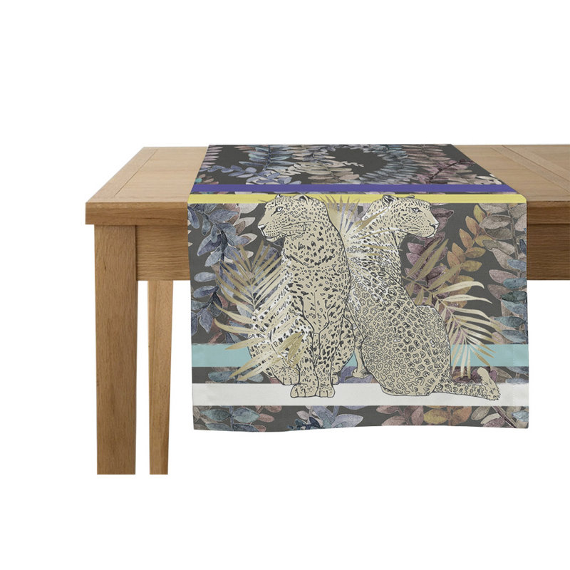 Forestville Leopards and Leaves Table Runner