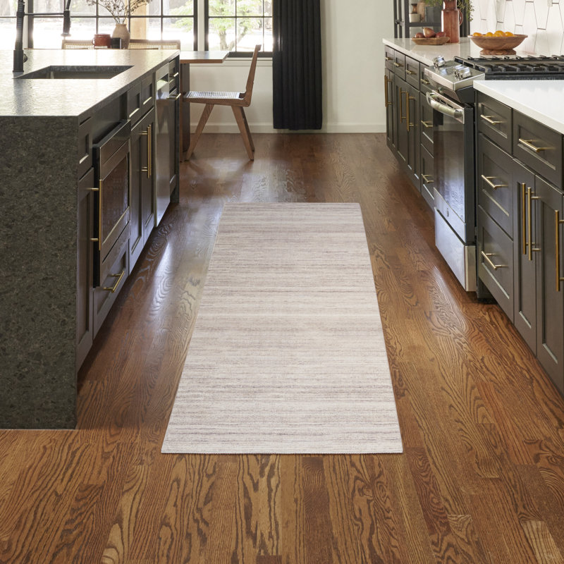 Ivanas Machine Washable Cotton Area Rug in Ivory, Runner 2'2" x 8'