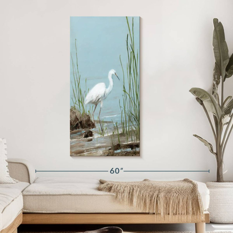 Brampt Island Egret I, 48" H x 24" W