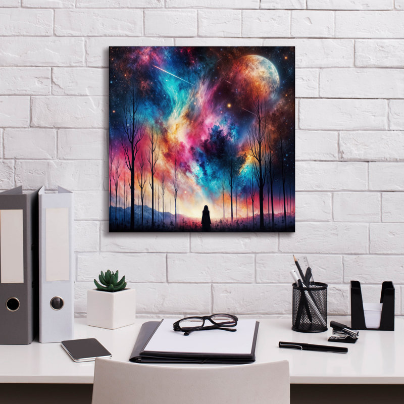  «Universe On Fire» par Rey Klimt, art mural sur toile, 18 po x 18 po, H 18 po x l 18 po