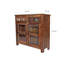 Antique Solid Wood 2 Drawer Glass Door Cabinet