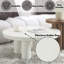 Table basse ronde de 35 pouces avec un design moderne et une finition en bois manufacturé blanc doux