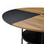 Table de salle à manger circulaire de 47,3 pouces de diamètre avec épissure moderne - rangement double couche, couleur diagonale en bois et noire en forme d'éventail