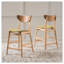 Ensemble de 2 tabourets de bar à hauteur de comptoir vert, avec chaises en bois d'hévéa