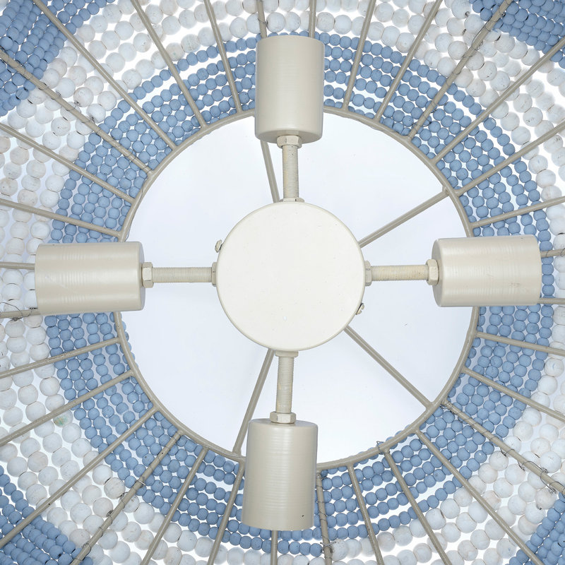 Clamshell 4 - Light Chandelier, Blue/White