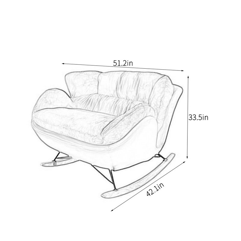 Chaise berçante de luxe italienne, Blanc cassé