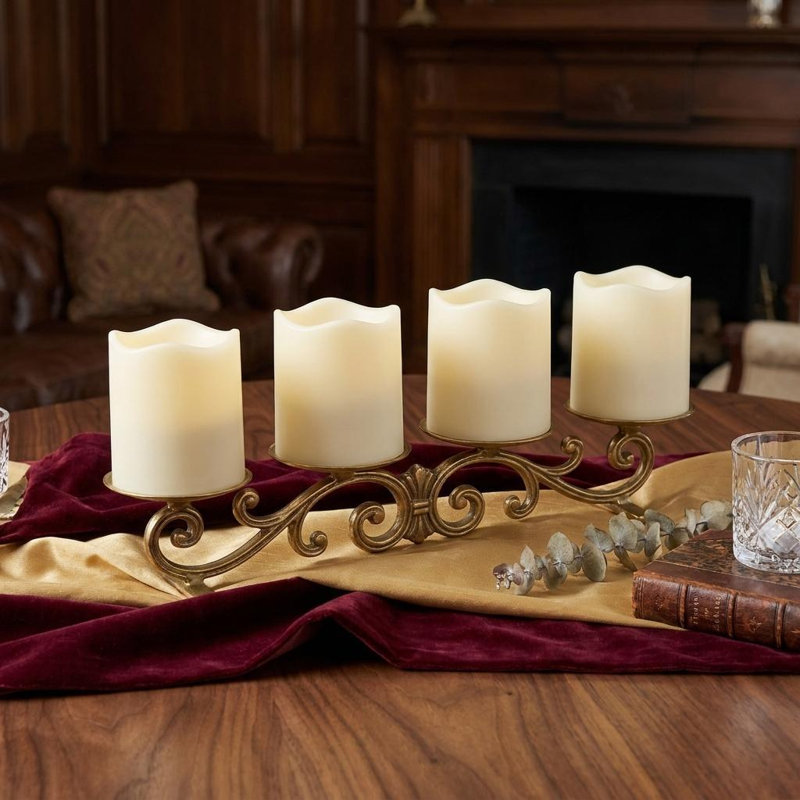 Ensemble de quatre bougies chauffe-plat ivoire sans flamme