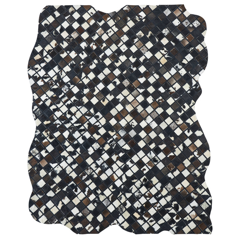 Tapis noir / blanc / brun Breyen, Nouveauté 7 pi 6 po x 9 pi 6 po