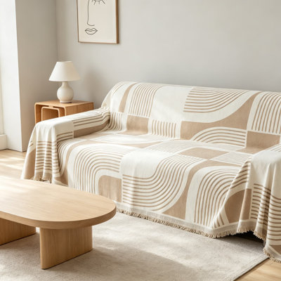 Housse de canapé Boho, housse de canapé en chenille lavable, housse bohémienne pour canapé modulaire, protection pour animaux de compagnie douce et douce pour canapé à trois coussins