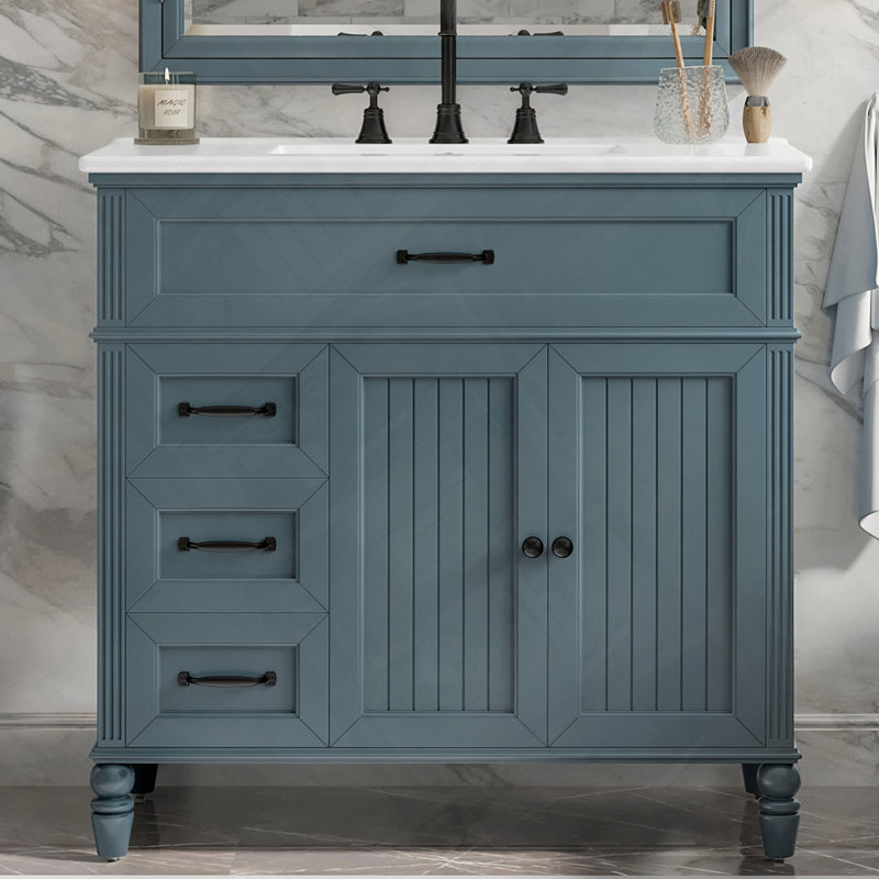 Meuble-lavabo de salle de bain avec tiroirs de meuble-lavabo et rangement fermé